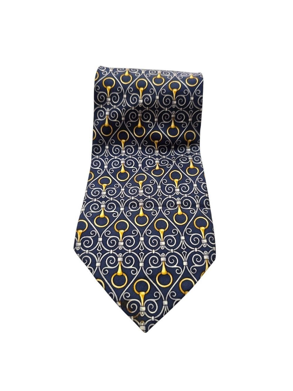 Paolo Gucci Vintage Hand Finished Italian Silk Horsebit Tie